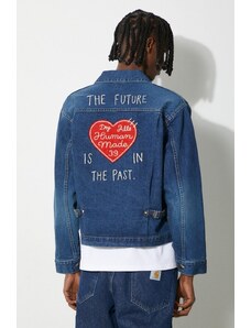 Džínová bunda Human Made Denim Work Jacket pánská, tmavomodrá barva, přechodná, HM27JK015