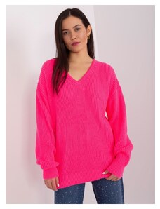 Zonno Neonově růžový pletený pulovr