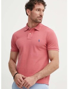 Bavlněné polo tričko Polo Ralph Lauren růžová barva, 710536856