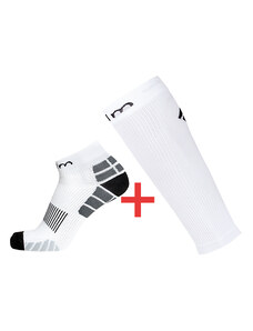 COLLM Kompresní set bílý, návleky + ponožky
