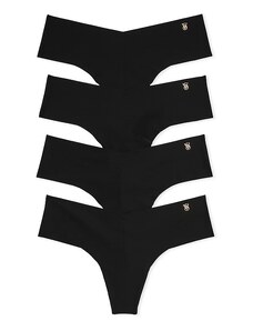 Victoria's Secret 4-pack Pure Black No Show Thongs