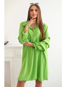 FASARDI Oversize šaty s volánovými rukávy, světle zelené