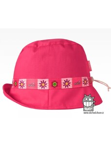 Bavlněný letní klobouk Dráče - Palermo 08, sytě růžová, kytičky