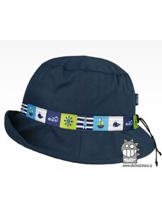 Bavlněný letní klobouk Dráče - Palermo 37, tmavě modrá, lodě
