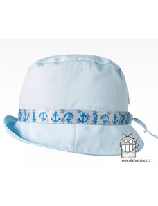 Bavlněný letní klobouk Dráče - Palermo 14, světle modrá, kotvy