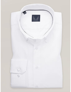 Willsoor Pánská elegantní klasická bílá košile s diagonálními proužky 16848