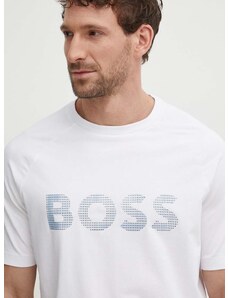 Tričko Boss Green bílá barva, s potiskem, 50512999