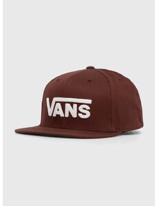 Bavlněná baseballová čepice Vans hnědá barva, s aplikací, VN0A36OR7YO1