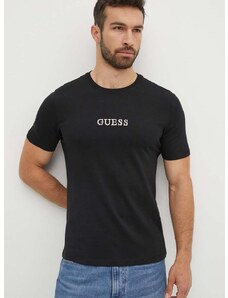 Bavlněné tričko Guess černá barva, s aplikací, M4GI92 I3Z14