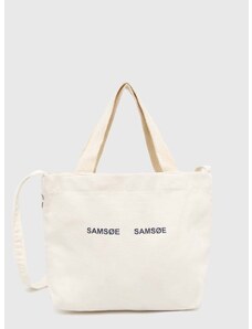 Bavlněná kabelka Samsoe Samsoe SAFRINKA béžová barva, F24200050