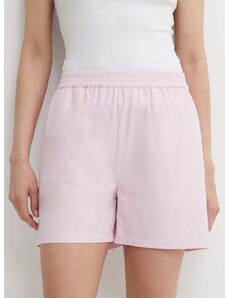 Bavlněné šortky Résumé AllanRS Shorts růžová barva, hladké, high waist, 20180951