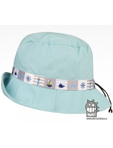 Bavlněný letní klobouk Dráče - Palermo 34, mentolová, lodě