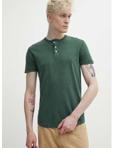 Bavlněné tričko Superdry zelená barva
