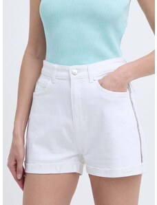 Džínové šortky Guess MANOLA dámské, bílá barva, s aplikací, high waist, W4GD50 D5322