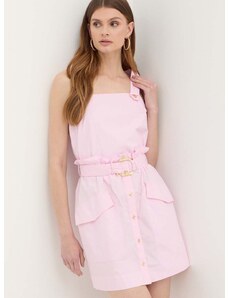 Bavlněné šaty Pinko růžová barva, mini, 103212 A1N3