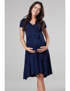 Elegantní těhotenské a kojící šaty 3v1 Happy Mama tmavě modré