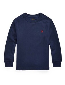 Dětská bavlněná mikina Polo Ralph Lauren tmavomodrá barva, lehká, 322843804002