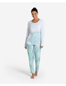 The Spirit of OM dámské pyžamo komplet - kalhoty s tričkem z bio bavlny - mátové - L