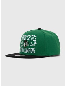 Kšiltovka Mitchell&Ness NBA BOSTON CELTICS zelená barva, s aplikací