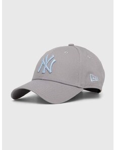 Bavlněná baseballová čepice New Era 9FORTY NEW YORK YANKEES šedá barva, s aplikací, 60503373