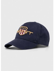 Bavlněná baseballová čepice Gant tmavomodrá barva, s aplikací