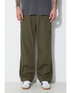 Kalhoty Human Made Easy Pants pánské, zelená barva, jednoduché, HM27PT003