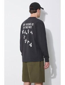 Bavlněné tričko s dlouhým rukávem Human Made Graphic Longsleeve černá barva, s potiskem, HM27CS012