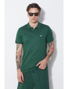 Bavlněné polo tričko Lacoste zelená barva, DH2050