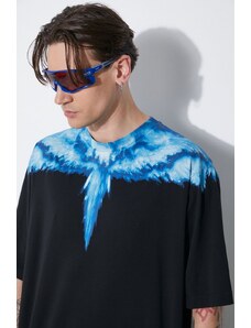 Bavlněné tričko Marcelo Burlon Colordust Wings Over černá barva, s potiskem, CMAA054S24JER0021045