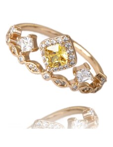 Flamenco Mystique Prsten z nerezové oceli pokovený 14karátovým zlatem, světle zlatá barva, velikost US7 EU14