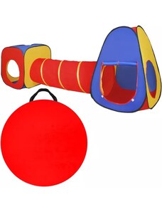Kruzzel Dětský stan 3v1: Tipi, Tunel a Dům, Vícebarevný, Rozměry 288 x 94 x 70 cm