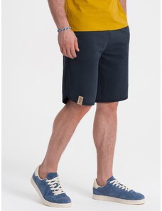 Ombre Men's rounded leg sweat shorts - navy blue