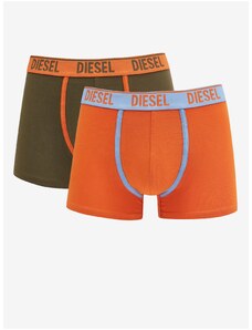 Sada dvou pánských boxerek v khaki a oranžové barvě Diesel - Pánské