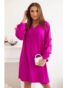 FASARDI Oversize šaty s volánovými rukávy, fialová