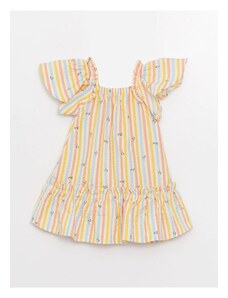 LC Waikiki Lcw Baby Square Collar Short Sleeve Patterned Baby Girl Dress