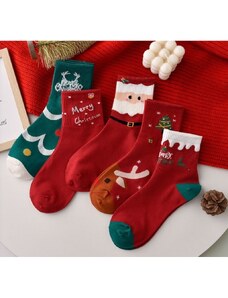 Flamenco Mystique Vánoční sada 4 párů ponožek s vtipným potiskem, univerzální velikost, materiál: 75% bavlna a 25% polyester