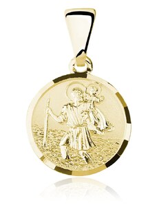 Stříbrný (925) pozlacený přívěsek Svatý Kryštof - M0018G
