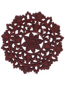 Dřevěná nástěnná dekorace Bali flower barvená ø 30 cm