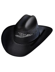 Stars and Stripes Westernový letní černý klobouk - Ashton