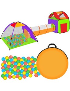 Kruzzel Stan pro děti HOUSE + tunel + 200 míčků
