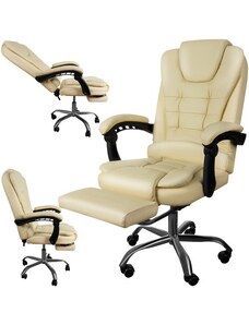 Kancelářská židle s podnožkou - bílá Malatec 23287