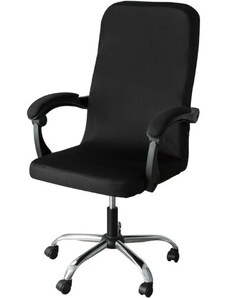 Malatec Univerzální potah na kancelářskou židli, černý, polyester, 80 cm výška opěradla