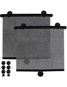 Iso Trade Automobilové rolety s montážní sadou, černé, 42 x 54 cm, pevný plast