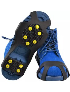 Protiskluzové návleky na boty L Trizand, velikost 40-44, materiál TPE/kov, černá/žlutá/stříbrná