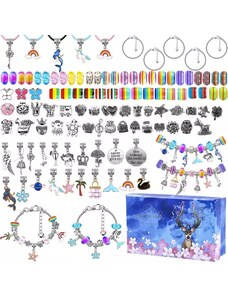 Sada na výrobu dětských šperků Kruzzel 20342, vícebarevná, 107 prvků, balení 15.5x9x5.5 cm