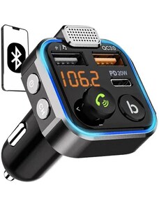 FM Bluetooth Vysílač/Nabíječka Xtrobb 22355 s Autonabíječkou 12V/24V, Kompatibilní s IOS a Android, Rozměry 7,5 x 4,5 x 4,7 cm