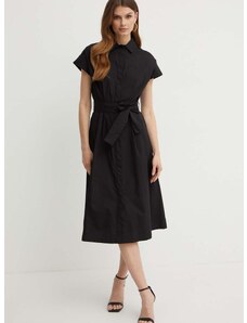 Bavlněné šaty Liu Jo černá barva, midi