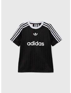 Dětské tričko adidas Originals černá barva, s potiskem