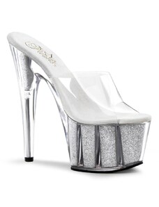 Pleaser adore-701g stříbrné sexy pantofle