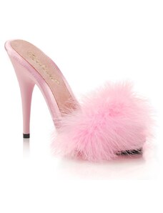 Fabulicious poise-501f růžové pantofle s chmýřím